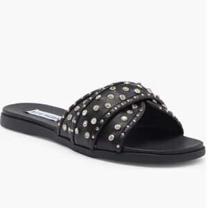 Steve Madden Black Studded Slide Sandals